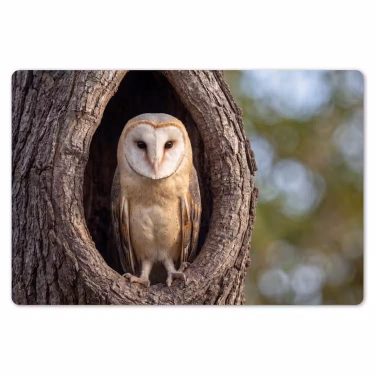 Kerkuil - Boom - Natuur - Bruin Placemat vinyl groot -zzsfeer1_Kitchenyeah-website