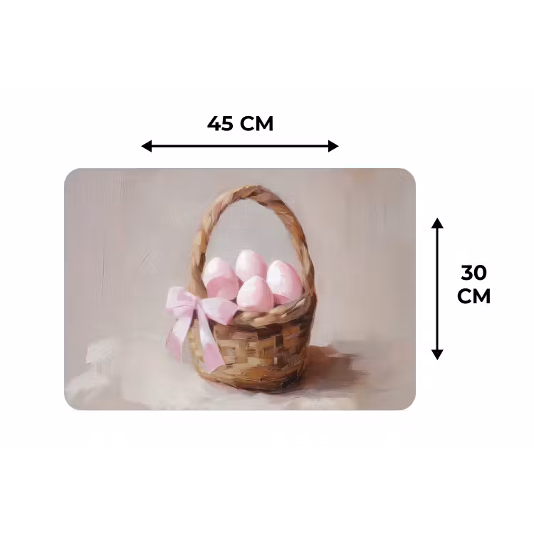 Mand - Eieren - Roze Placemat vinyl groot -specs