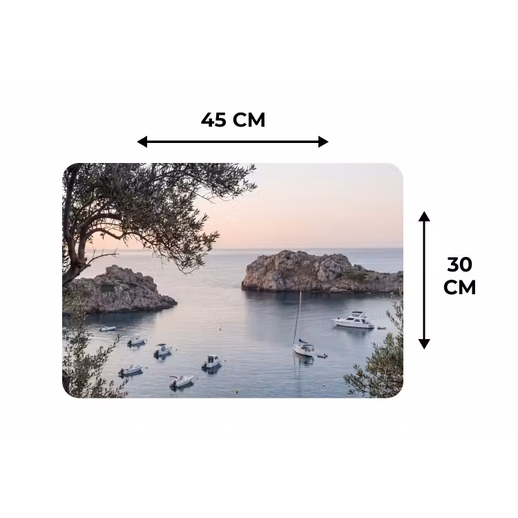 Placemat - 6 pieces - Bay - boats - sunset - Baai - boten - zonsondergang Placemat vinyl groot