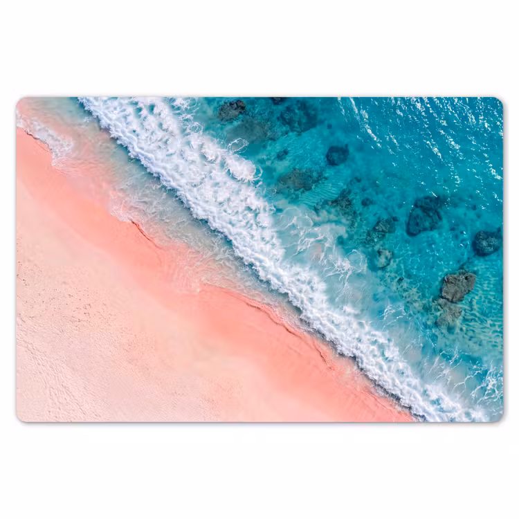 Strand - Oceaan - Golven - Roze Zand - Natuur Placemat vinyl groot -zzsfeer1_Kitchenyeah-website