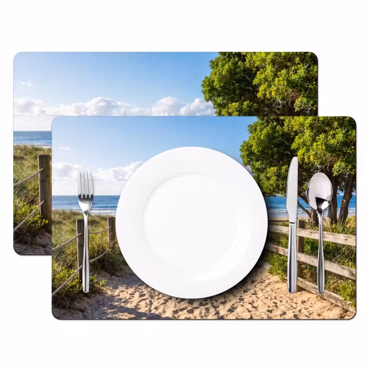 Strand - Zandpad - Oceaan - Natuur Placemat vinyl groot -zzsfeer2_Kitchenyeah-website