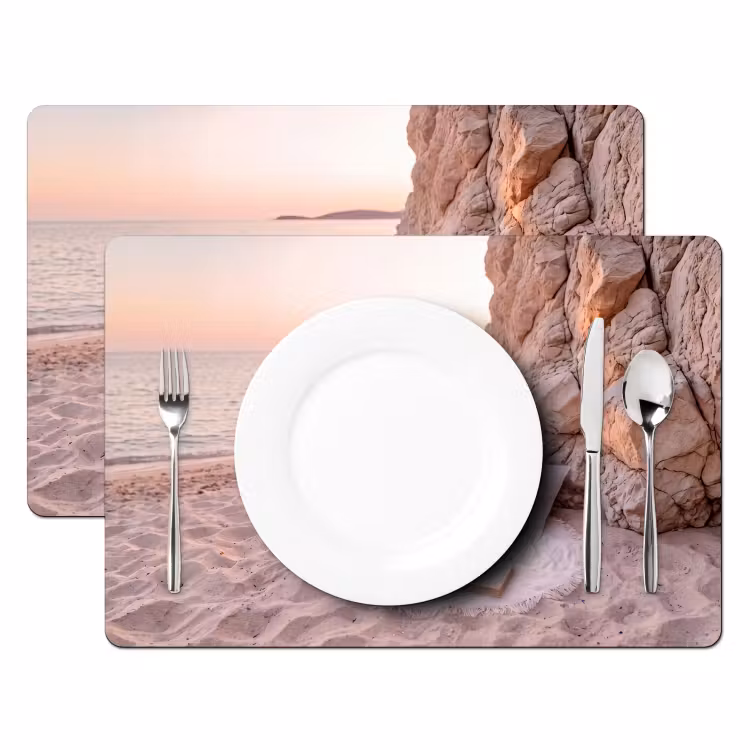 Strand - Picknick - Zonsondergang - Zomer - Natuur Placemat vinyl groot -zzsfeer2_Kitchenyeah-website