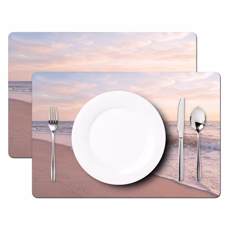 Strand - Zee - Golven - Natuur - Zonsondergang Placemat vinyl groot -zzsfeer2_Kitchenyeah-website