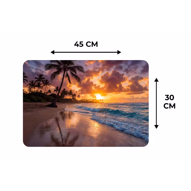 Strand - Zonsopgang - Tropisch - Natuur - Oranje Placemat vinyl groot -specs