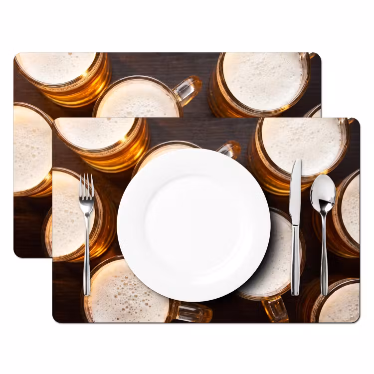Bier - Glazen - Schuim - Hout - Drank Placemat vinyl groot -zzsfeer2_Kitchenyeah-website