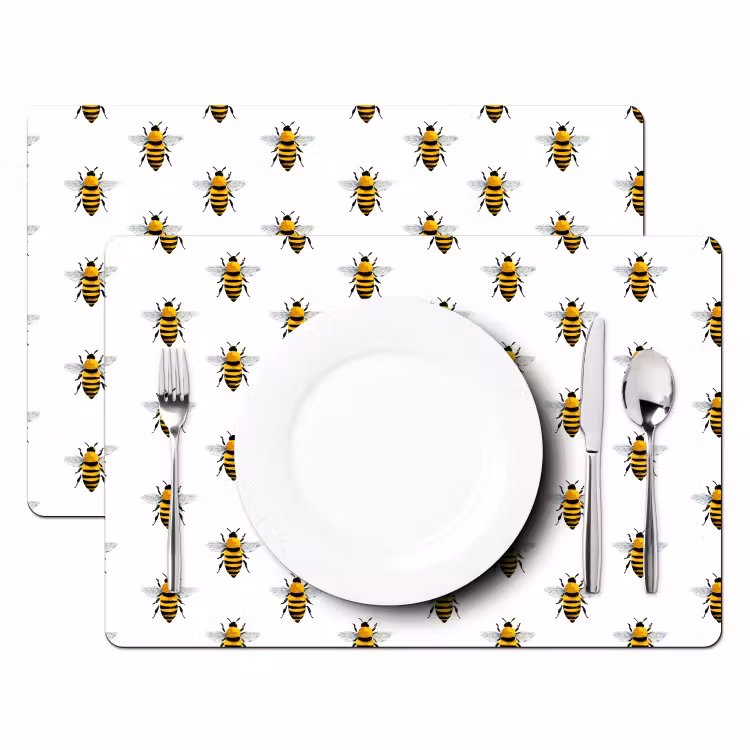 Bijen - Tijdloos - Wit Placemat vinyl groot 368 -zzsfeer2_Kitchenyeah-website