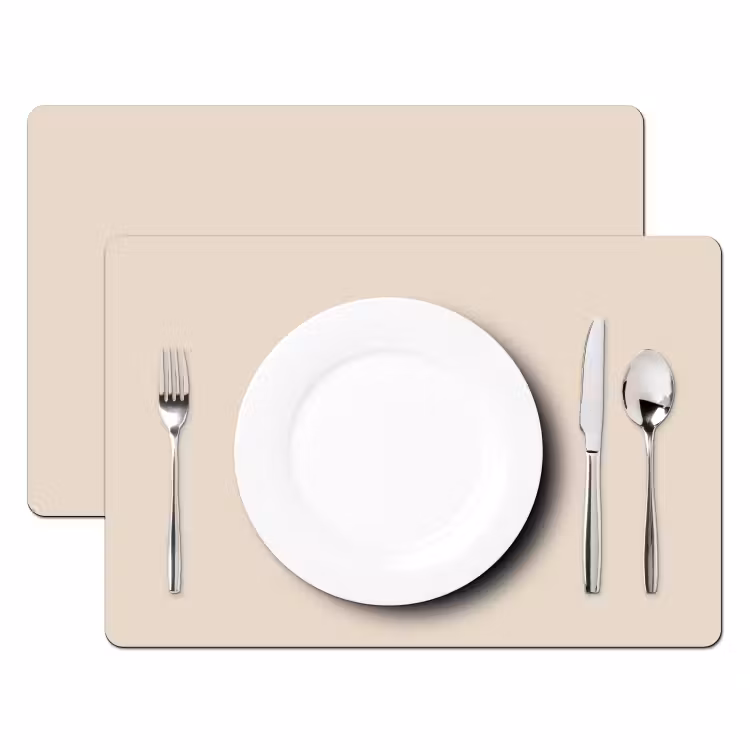 Beige - Effen kleur Placemat vinyl groot 368 -zzsfeer2_Kitchenyeah-website