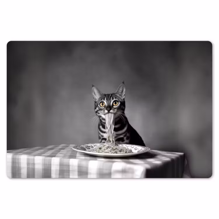 Bengaal - Kat - Tafelkleed - Zwart - Wit - Dier Placemat vinyl groot -zzsfeer1_Kitchenyeah-website