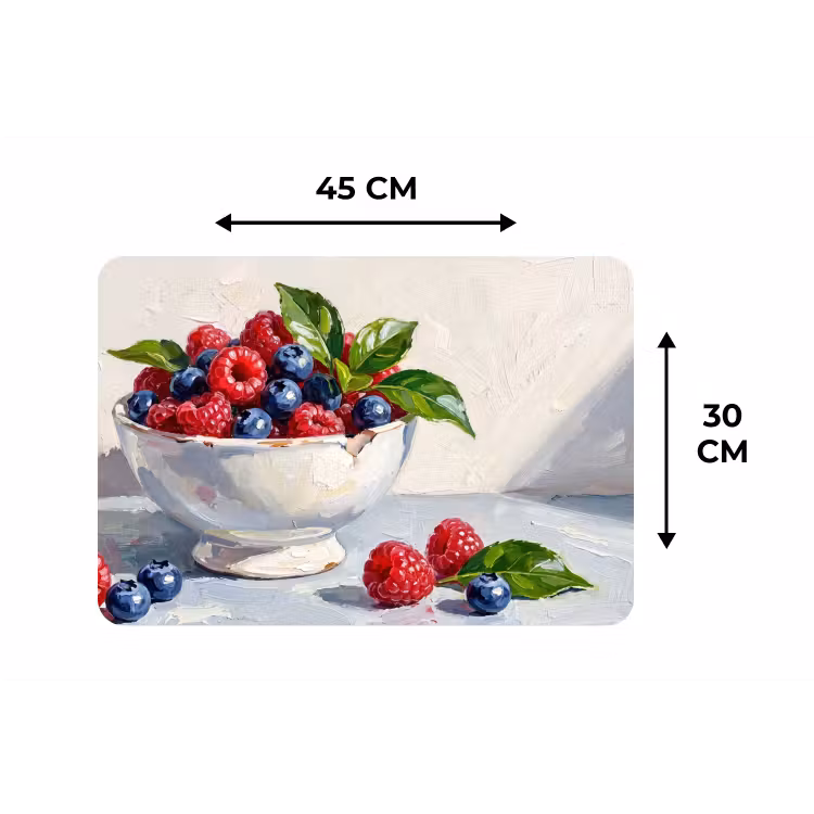 Placemat - 6 pieces - Berries - Bowl - Food - Bessen - Kom - Eten Placemat vinyl groot