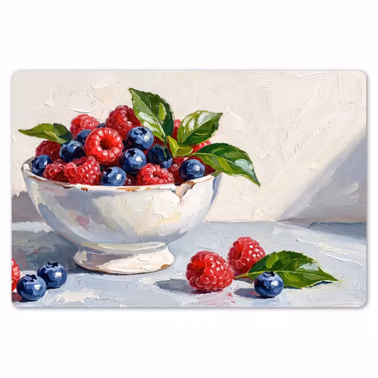 Placemat - 6 pieces - Berries - Bowl - Food - Bessen - Kom - Eten Placemat vinyl groot