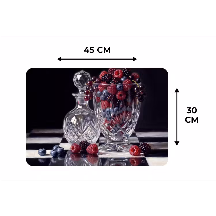 Placemat - 6 pieces - Berries - Crystal - Still Life - Bessen - Kristal - Stilleven Placemat vinyl groot