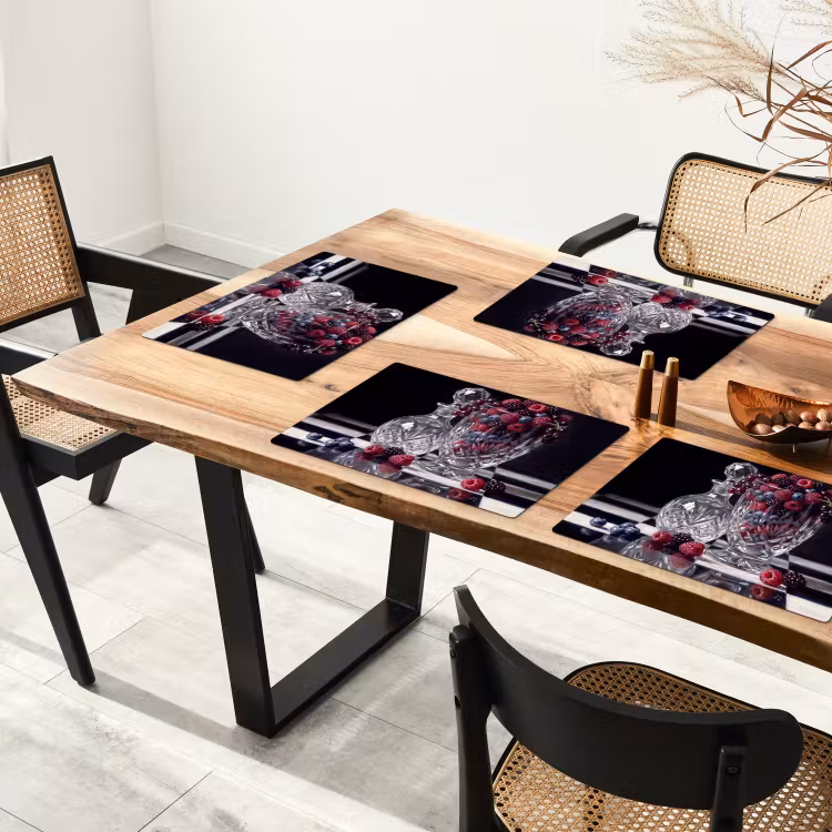 Placemat - 6 pieces - Berries - Crystal - Still Life - Bessen - Kristal - Stilleven Placemat vinyl groot
