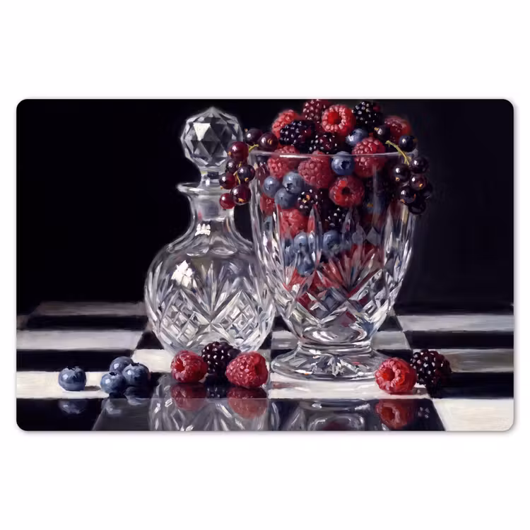 Placemat - 6 pieces - Berries - Crystal - Still Life - Bessen - Kristal - Stilleven Placemat vinyl groot