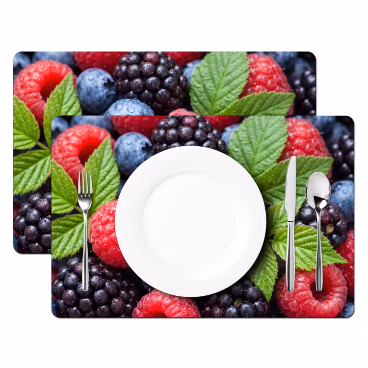 Bessen - Vers - Waterdruppels - Kleurrijk - Eten Placemat vinyl groot -zzsfeer2_Kitchenyeah-website