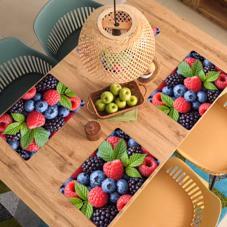 Bessen - Vers - Waterdruppels - Kleurrijk - Eten Placemat vinyl groot -zzsfeer5_Kitchenyeah-website