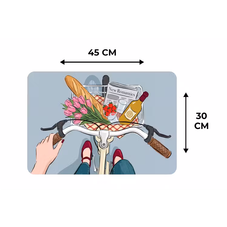 Fiets - Picknick - Zomer - Illustratie Placemat vinyl groot -specs