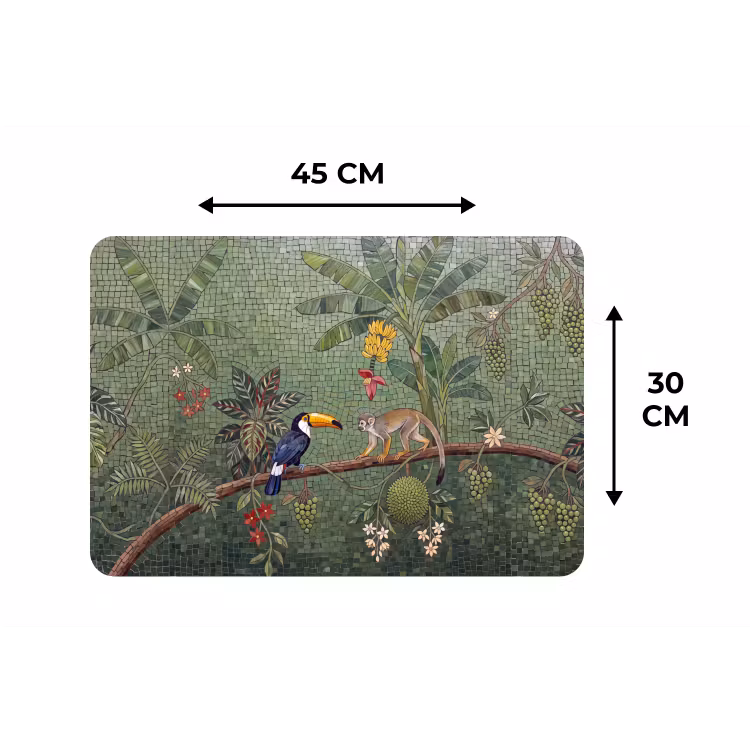Vogel - Dier - Jungle - Mozaïek - Natuur Placemat vinyl groot -specs