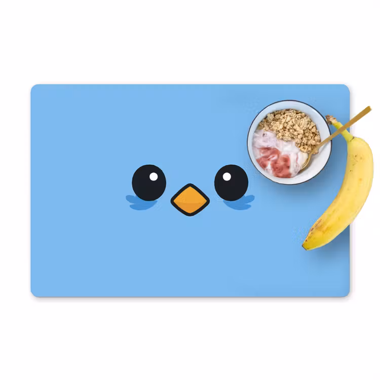 Vogel - Blauw - Eenvoudig Placemat vinyl groot -zzzproduct_Kitchenyeah-website