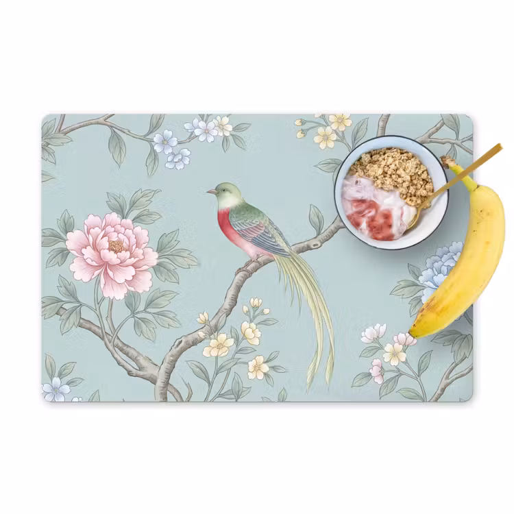 Vogel - Bloemen - Kleurrijk Placemat vinyl groot -zzzproduct_Kitchenyeah-website