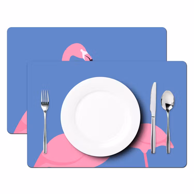 Vogel - Paar - Dieren - Modern - Roze Placemat vinyl groot -zzsfeer2_Kitchenyeah-website