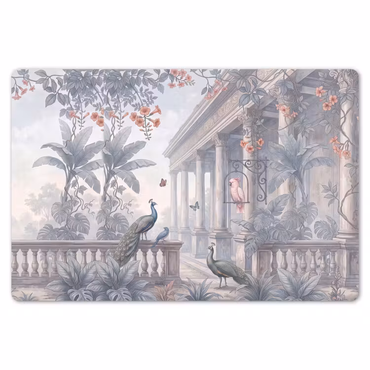 Vogel - Pauw - Architectuur - Klassiek - Groen Placemat vinyl groot -zzsfeer1_Kitchenyeah-website