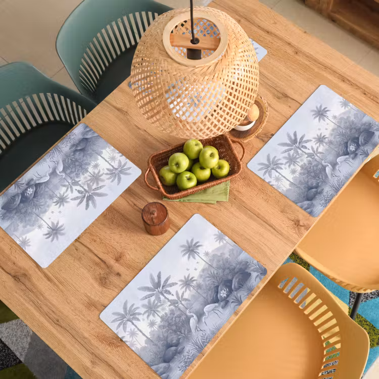 Vogel - Water - Tropisch - Natuur - Blauw Placemat vinyl groot -zzsfeer5_Kitchenyeah-website