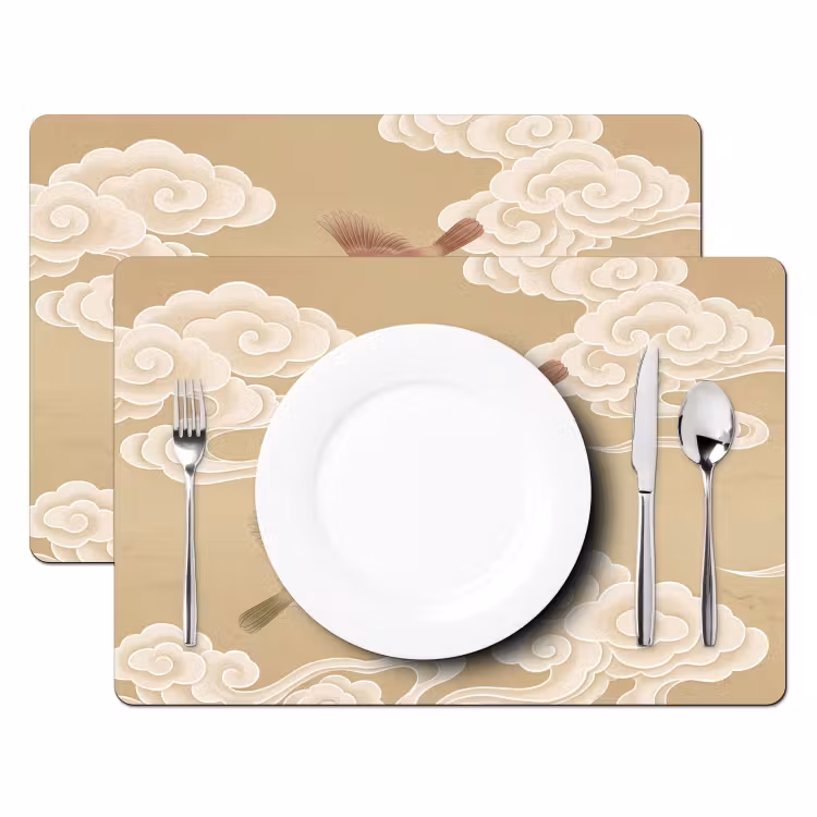 Vogels - Vliegen - Beige Placemat vinyl groot -zzsfeer2_Kitchenyeah-website