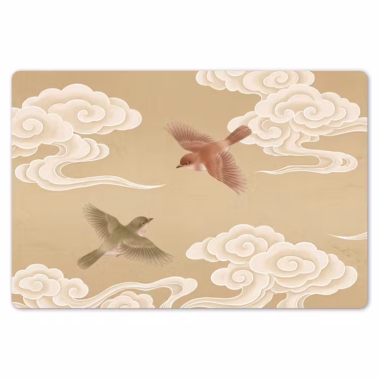 Vogels - Vliegen - Beige Placemat vinyl groot -zzsfeer1_Kitchenyeah-website