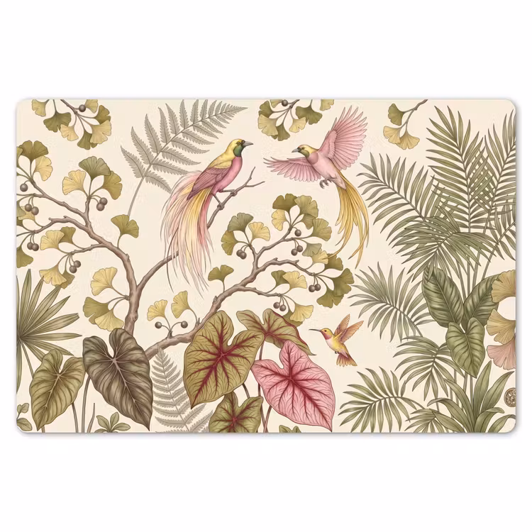 Vogels - Tropisch - Botanisch - Roze Placemat vinyl groot -zzsfeer1_Kitchenyeah-website