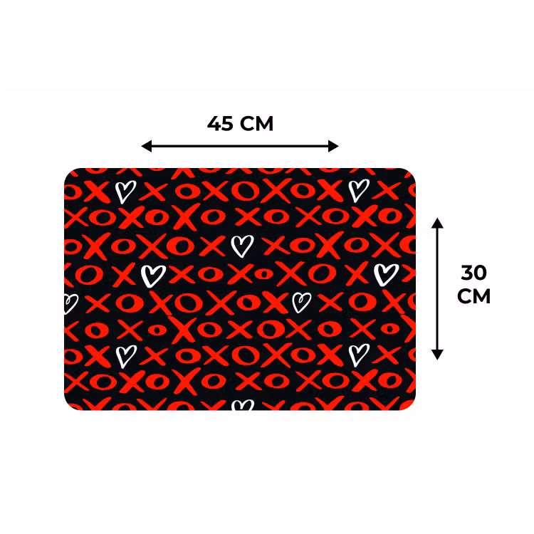 Zwart - Rood - Contrast - Liefde Placemat vinyl groot 368 -specs