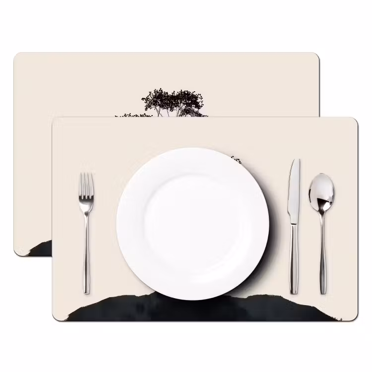 Zwarte boom - Gouden cirkel - Heuvel Placemat vinyl groot -zzsfeer2_Kitchenyeah-website