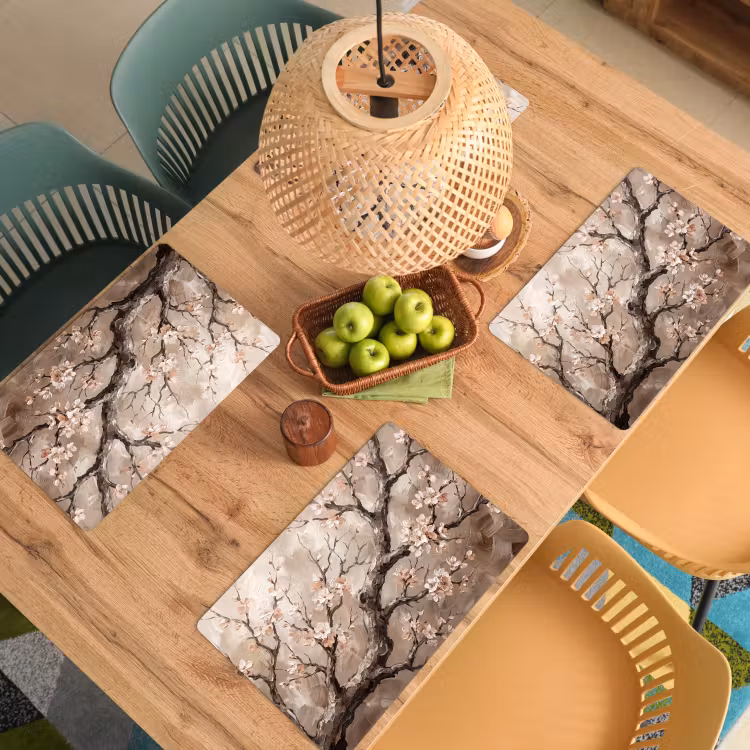 Bloesem - Takken - Schilderij - Beige - Serene Placemat vinyl groot -zzsfeer5_Kitchenyeah-website