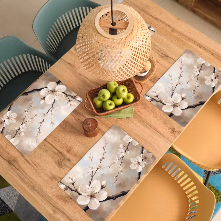 Bloesem - Takken - Schilderij - Beige - Serene Placemat vinyl groot -zzsfeer5_Kitchenyeah-website