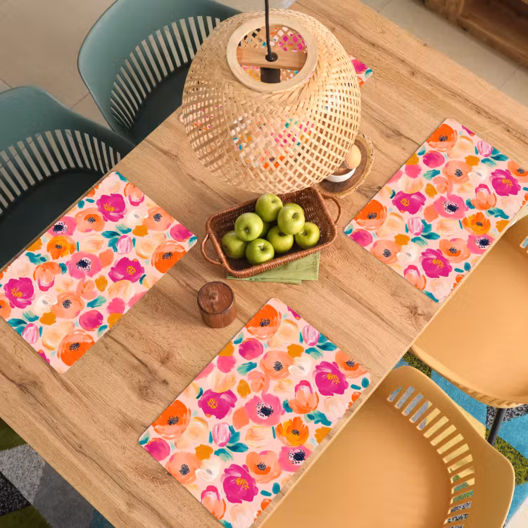 Bloesems - Vrolijk - Kleurrijk Placemat vinyl groot 368 -zzsfeer5_Kitchenyeah-website