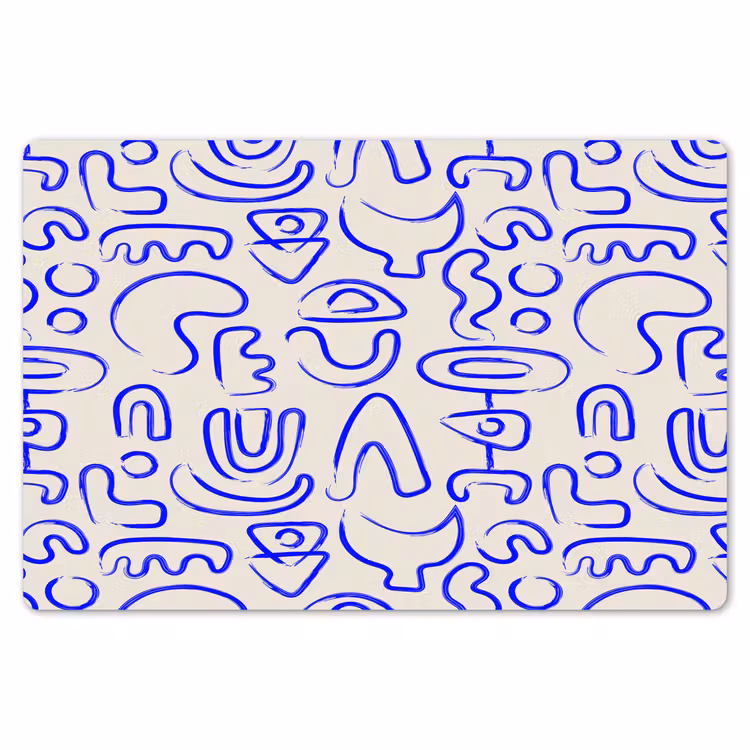 Blauw - Patroon - Abstract - Beige Placemat vinyl groot 368 -zzsfeer1_Kitchenyeah-website