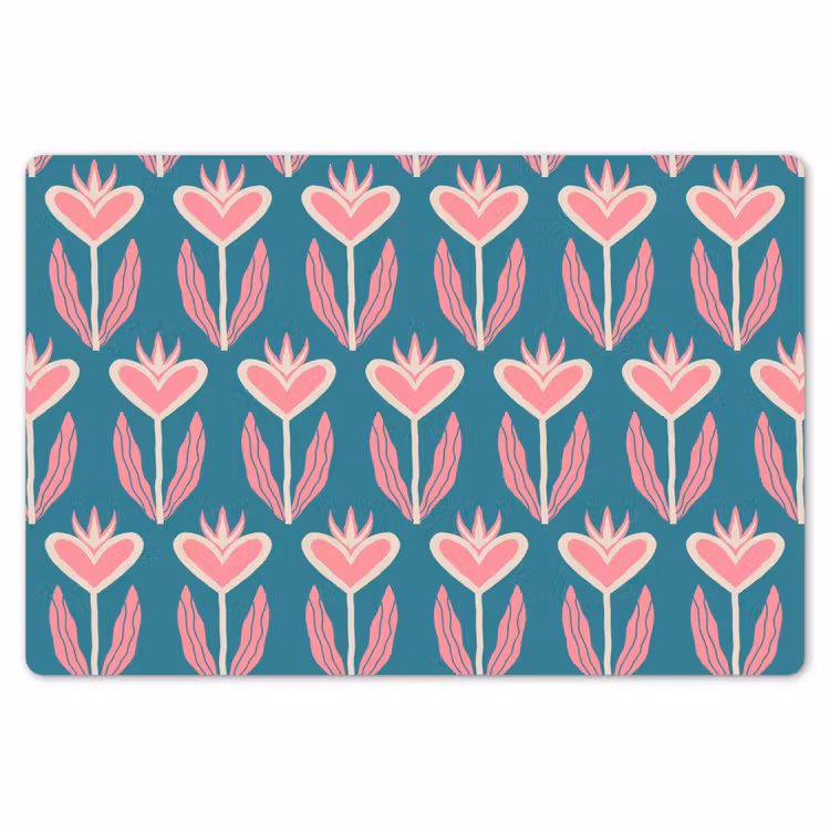 Blauw - Retro - Patroon - Hartjes Placemat vinyl groot 368 -zzsfeer1_Kitchenyeah-website