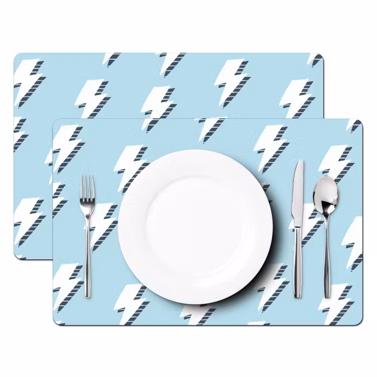 Blauw - Wit - Patroon - Bliksem Placemat vinyl groot 368 -zzsfeer2_Kitchenyeah-website
