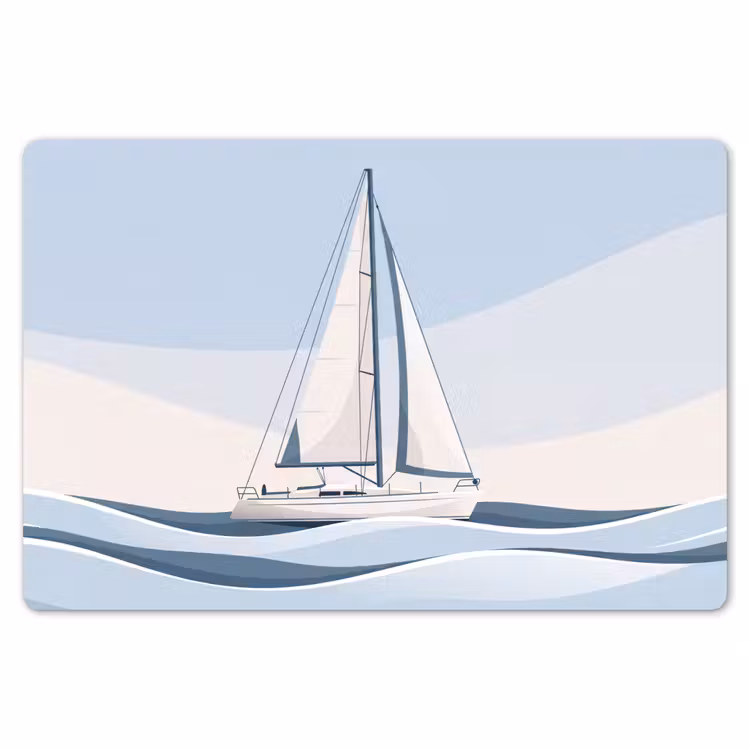 Boot - Zeil - Zee - Modern - Beige Placemat vinyl groot -zzsfeer1_Kitchenyeah-website