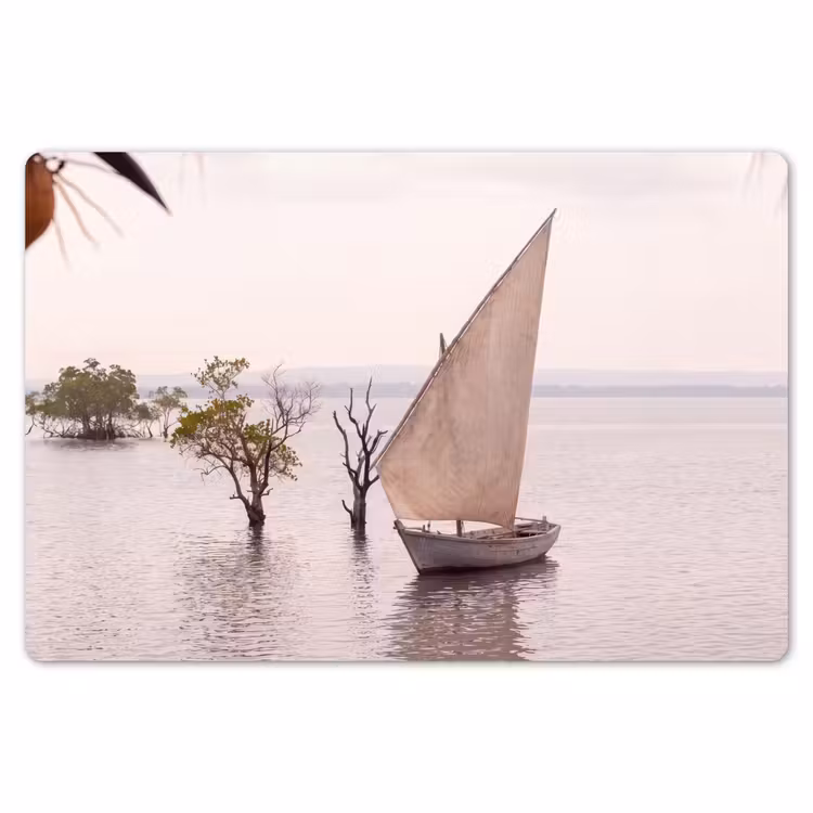 Boot - Zeil - Water - Tropisch - Natuur Placemat vinyl groot -zzsfeer1_Kitchenyeah-website