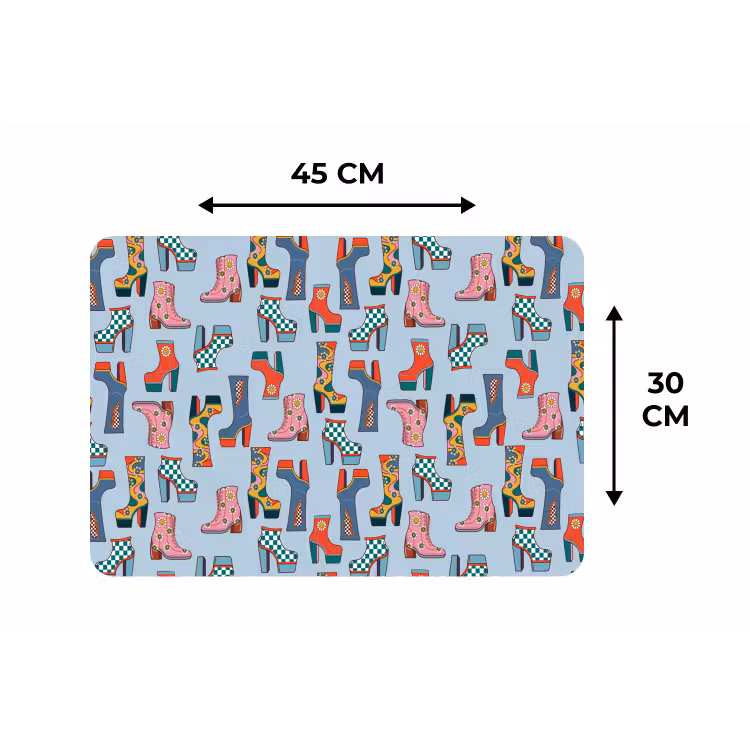 Laarzen - Patroon - Disco Placemat vinyl groot 368 -specs