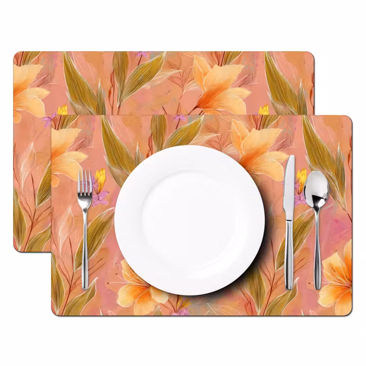 Botanisch - Bloemen - Kleurrijk Placemat vinyl groot 368 -zzsfeer2_Kitchenyeah-website