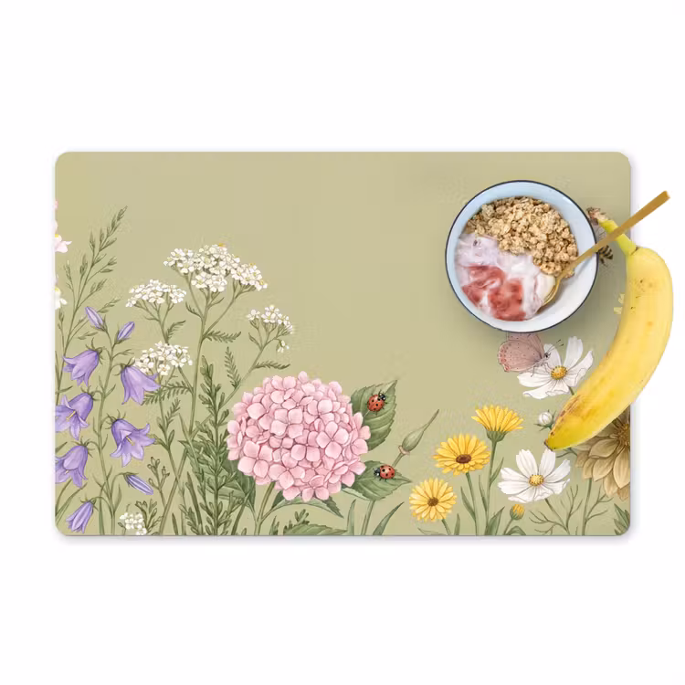Botanisch - Bloemen - Kleurrijk Placemat vinyl groot -zzzproduct_Kitchenyeah-website