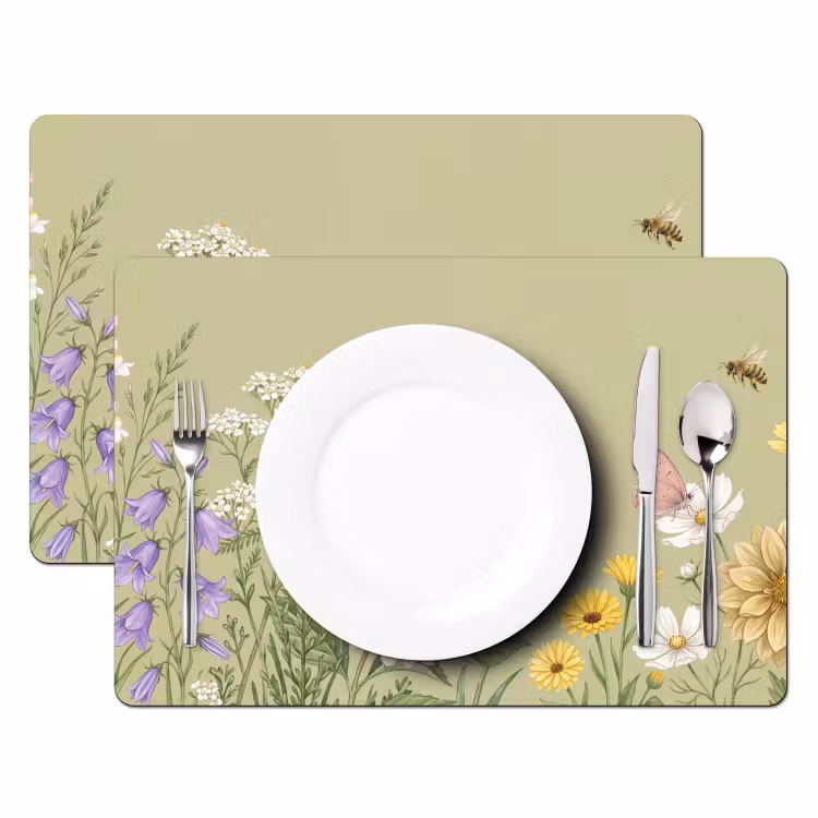 Botanisch - Bloemen - Kleurrijk Placemat vinyl groot -zzsfeer2_Kitchenyeah-website