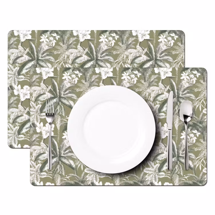 Botanisch - Bloemen - Groen Placemat vinyl groot 368 -zzsfeer2_Kitchenyeah-website