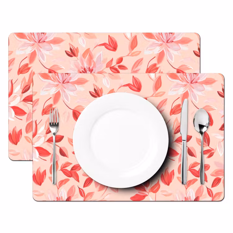 Botanisch - Bloemen - Rood Placemat vinyl groot 368 -zzsfeer2_Kitchenyeah-website