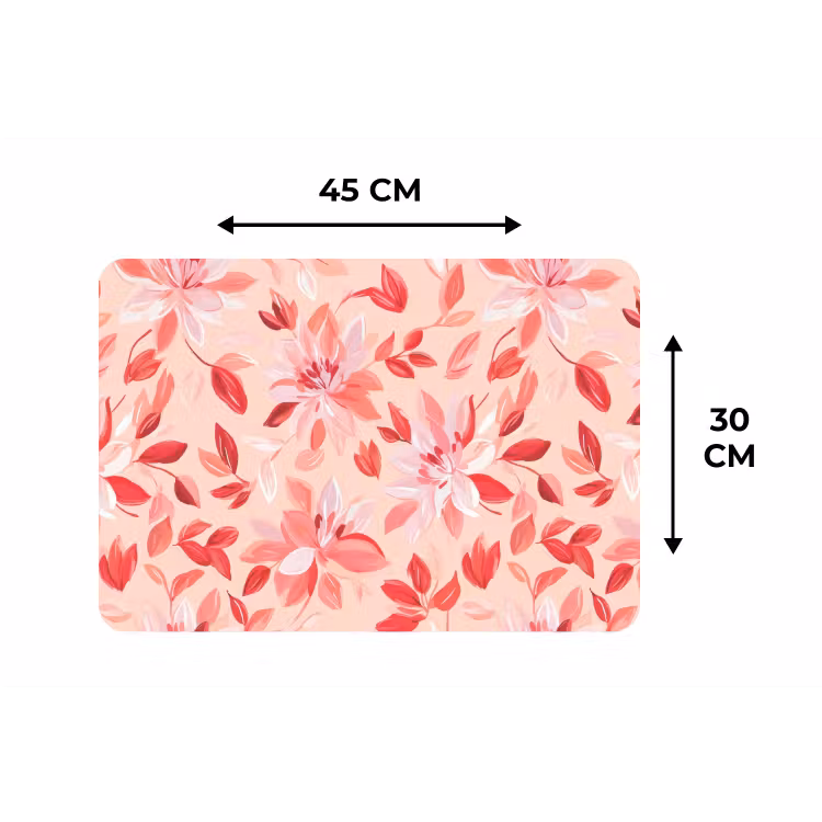Botanisch - Bloemen - Rood Placemat vinyl groot 368 -specs