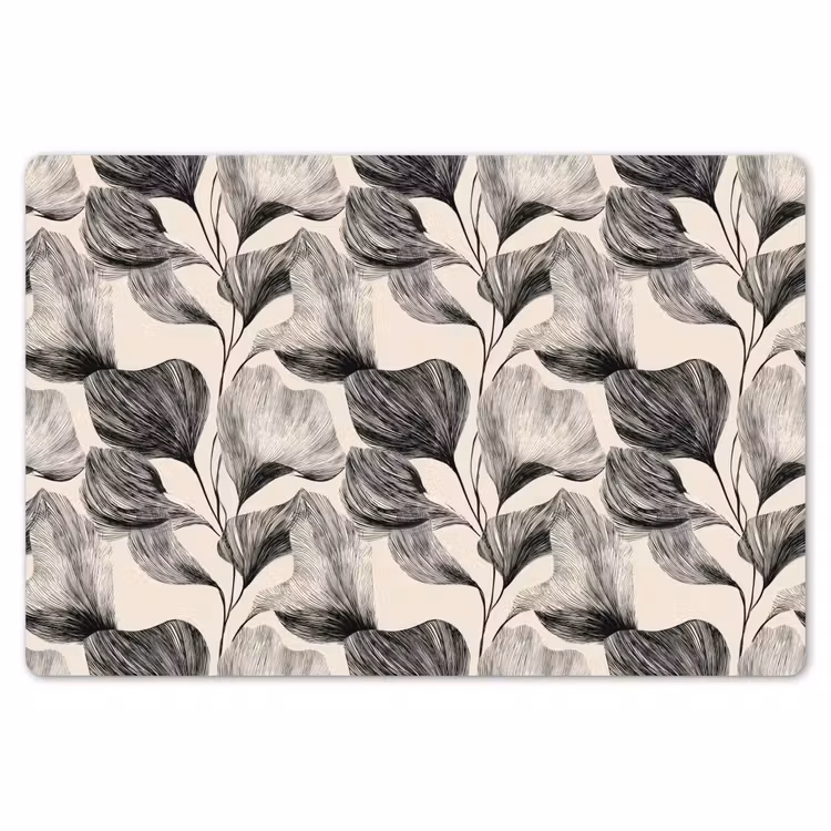 Botanisch - Bladeren - Zwart Placemat vinyl groot 368 -zzsfeer1_Kitchenyeah-website