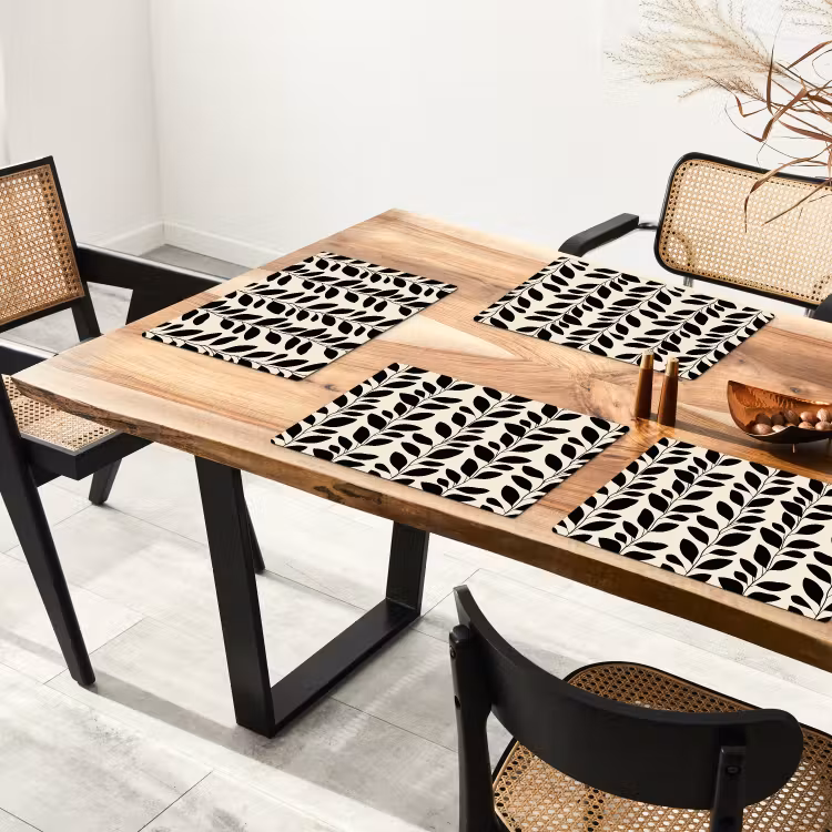 Botanisch - Dessin - Zwart - Beige Placemat vinyl groot 368 -zzsfeer4_Kitchenyeah-website
