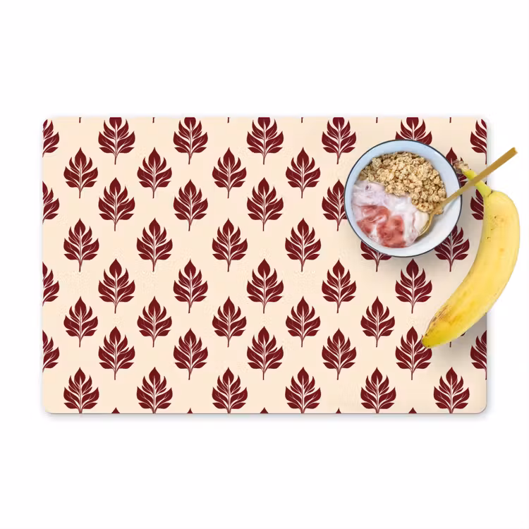Botanisch - Patroon - Bordeaux Placemat vinyl groot 368 -zzzproduct_Kitchenyeah-website