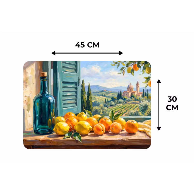 Placemat - 6 pieces - Bottle - Fruit - Still Life - Fles - Fruit - Stilleven Placemat vinyl groot